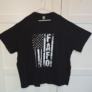 Men's Black Graphic Tee with Patriotic Design